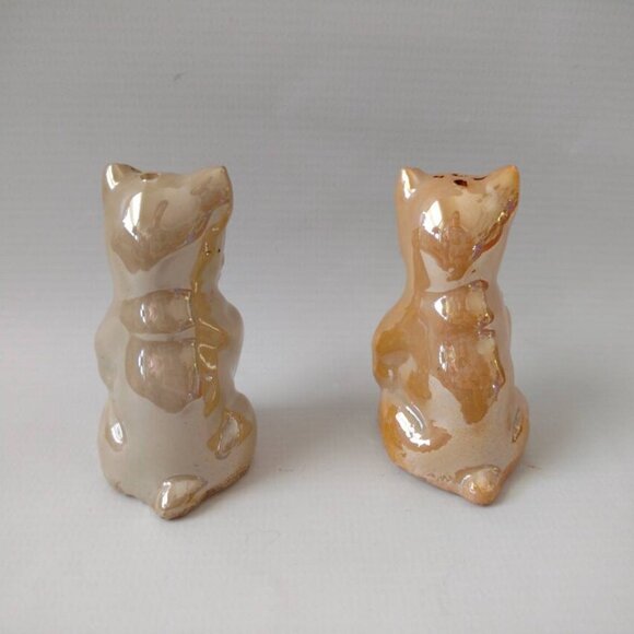 Vintage Lustreware Dog Salt & Pepper Shaker Set Ceramic Porcelain Germany - Picture 5 of 10